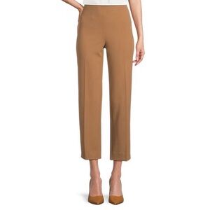 Anne Klein Stretch Pants Tan Size Medium Stretch Elastic Waist Pull On Cropped